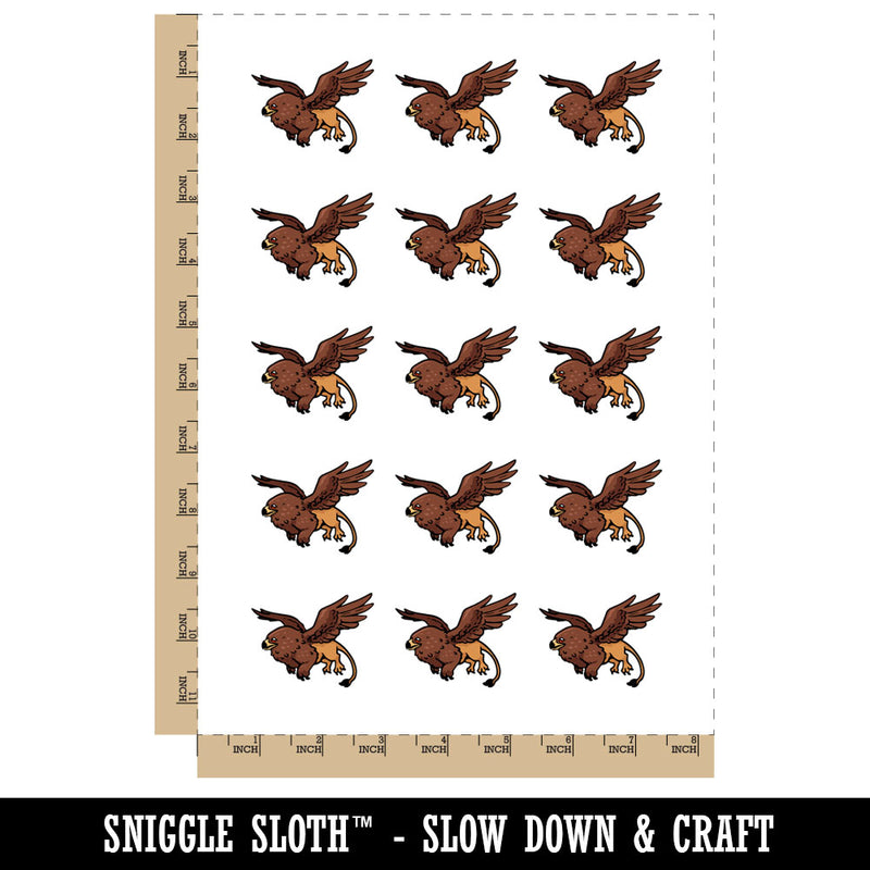 Mythical Griffin Gryphon Creature in Flight Temporary Tattoo Water Resistant Fake Body Art Set Collection (1 Sheet)
