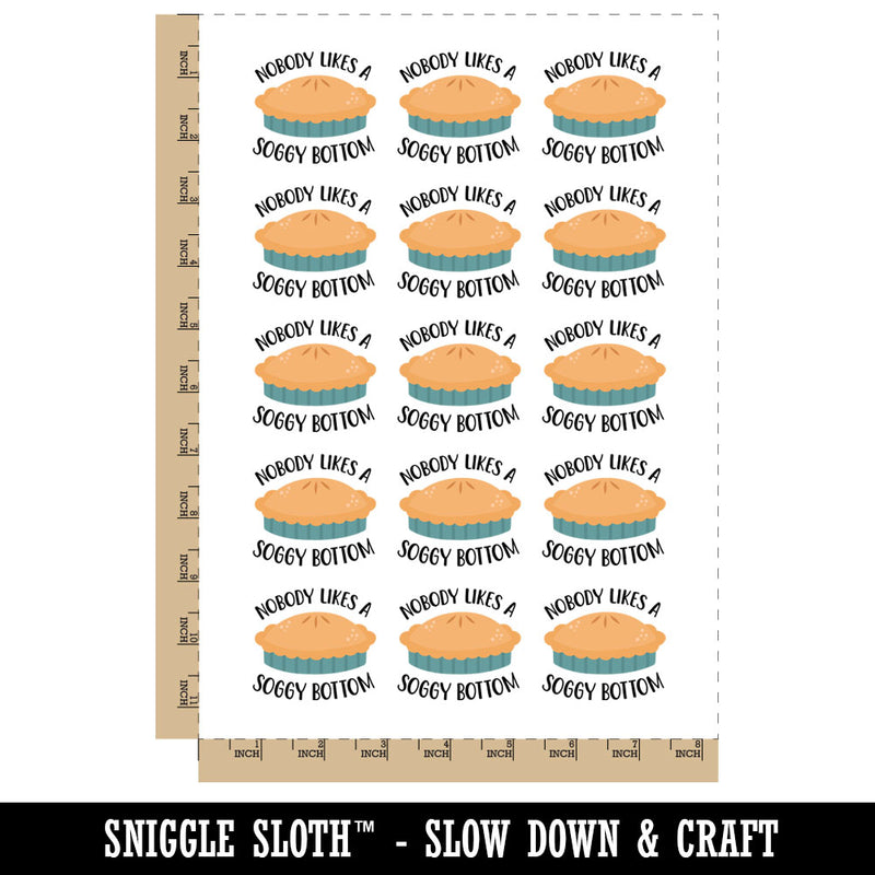 Nobody Likes a Soggy Bottom Pie Temporary Tattoo Water Resistant Fake Body Art Set Collection (1 Sheet)