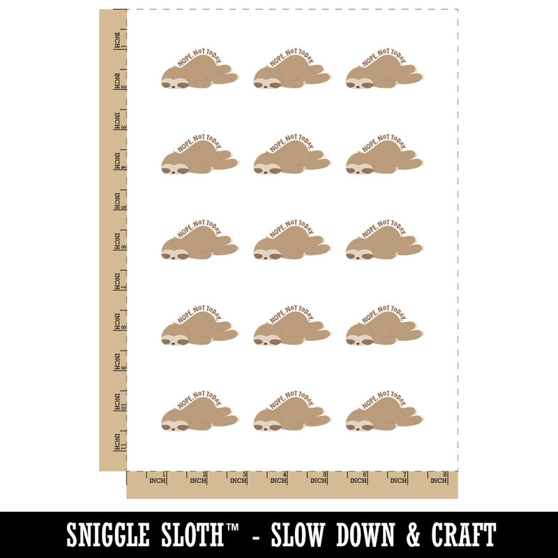 Nope Not Today Sloth Temporary Tattoo Water Resistant Fake Body Art Set Collection (1 Sheet)