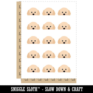 Peeking Apricot Toy Poodle Dog Temporary Tattoo Water Resistant Fake Body Art Set Collection (1 Sheet)