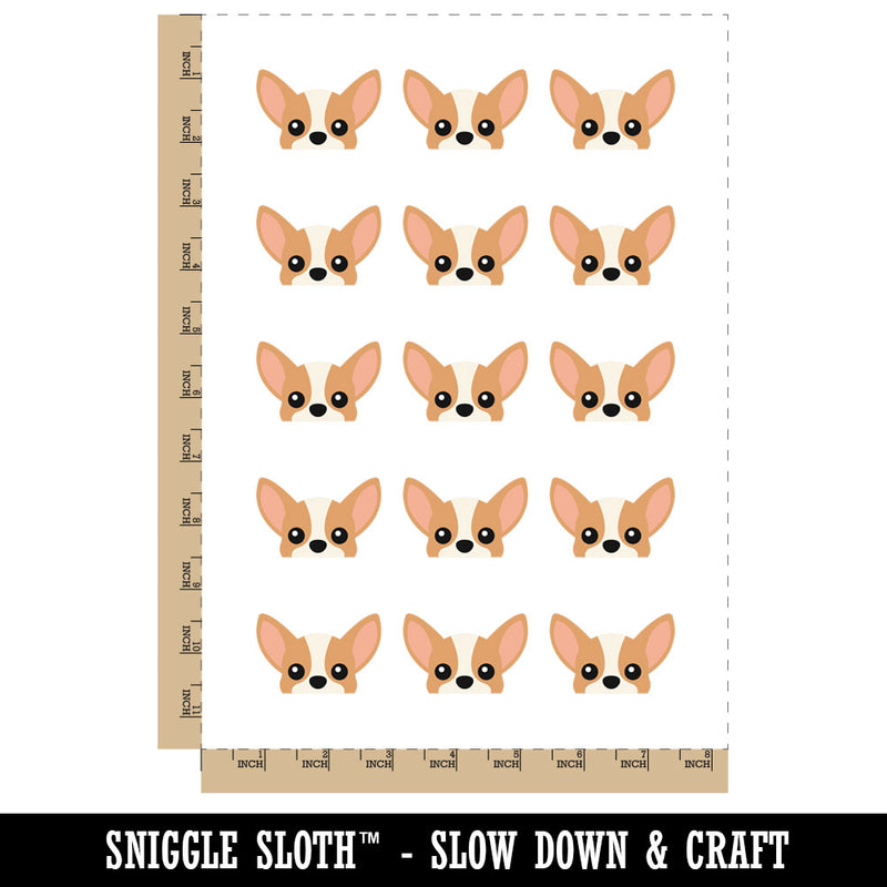 Peeking Chihuahua Dog Temporary Tattoo Water Resistant Fake Body Art Set Collection (1 Sheet)
