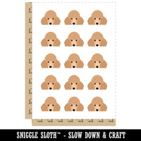 Peeking Cream Poodle Dog Temporary Tattoo Water Resistant Fake Body Art Set Collection (1 Sheet)