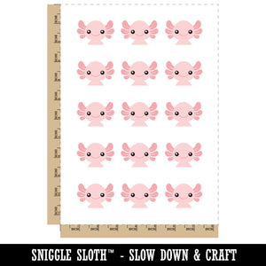 Peeking Cute Axolotl Temporary Tattoo Water Resistant Fake Body Art Set Collection (1 Sheet)