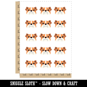 Peeking English Bulldog Dog Temporary Tattoo Water Resistant Fake Body Art Set Collection (1 Sheet)