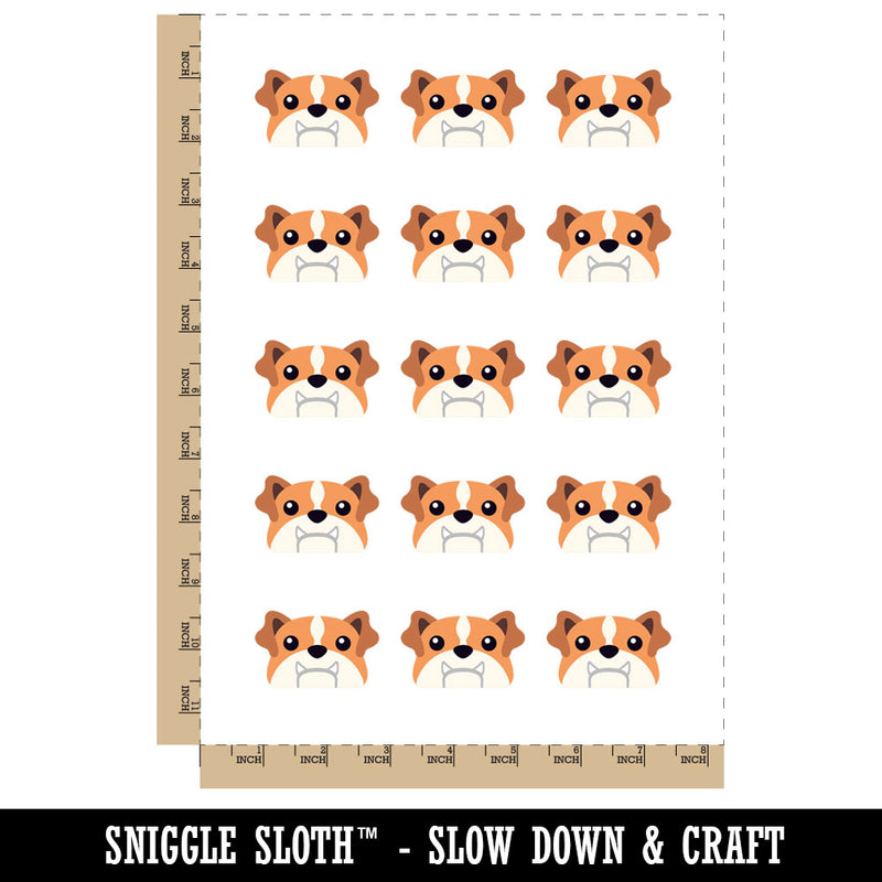 Peeking English Bulldog Dog Temporary Tattoo Water Resistant Fake Body Art Set Collection (1 Sheet)