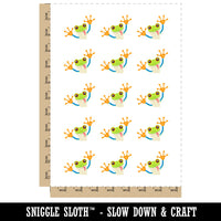 Peeking Friendly Tree Frog Temporary Tattoo Water Resistant Fake Body Art Set Collection (1 Sheet)