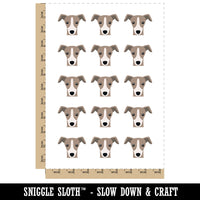Peeking Greyhound Dog Temporary Tattoo Water Resistant Fake Body Art Set Collection (1 Sheet)