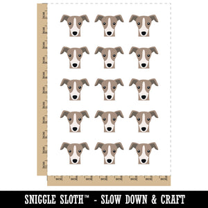 Peeking Greyhound Dog Temporary Tattoo Water Resistant Fake Body Art Set Collection (1 Sheet)
