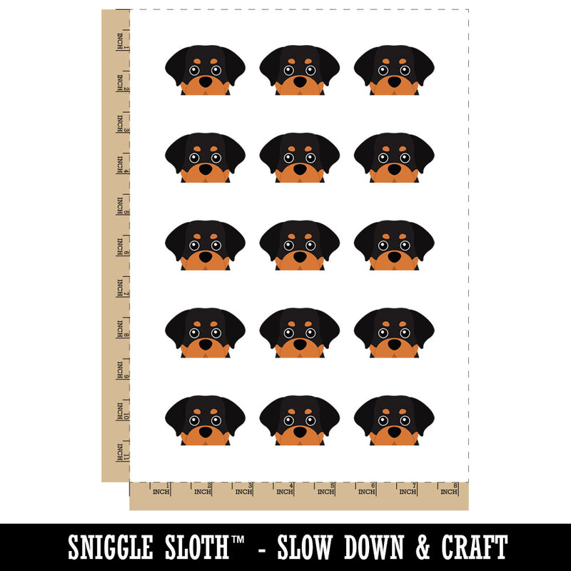 Peeking Rottweiler Dog Temporary Tattoo Water Resistant Fake Body Art Set Collection (1 Sheet)