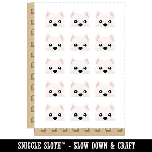 Peeking Westie West Highland Terrier Dog Temporary Tattoo Water Resistant Fake Body Art Set Collection (1 Sheet)