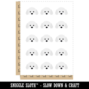 Peeking White Toy Poodle Dog Temporary Tattoo Water Resistant Fake Body Art Set Collection (1 Sheet)