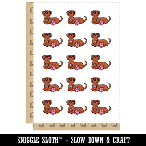 Posh Rich Snobby Dachshund Dog Sunglasses Purse Temporary Tattoo Water Resistant Fake Body Art Set Collection (1 Sheet)