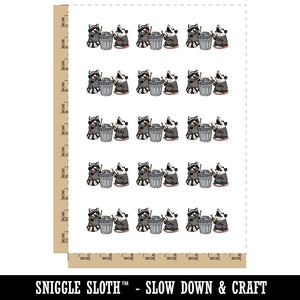 Raccoon and Opossum Drumming on Trash Can Temporary Tattoo Water Resistant Fake Body Art Set Collection (1 Sheet)
