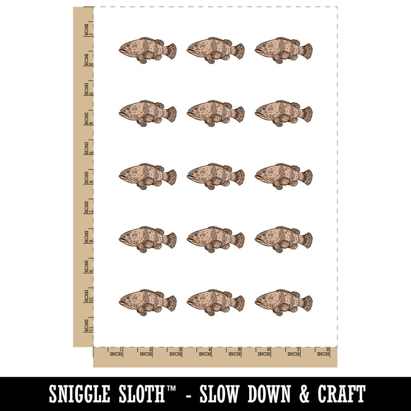 Realisitc Grouper Spotted Fish Temporary Tattoo Water Resistant Fake Body Art Set Collection (1 Sheet)