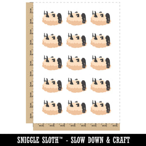 Relaxed Sleeping Lamb Sheep Temporary Tattoo Water Resistant Fake Body Art Set Collection (1 Sheet)