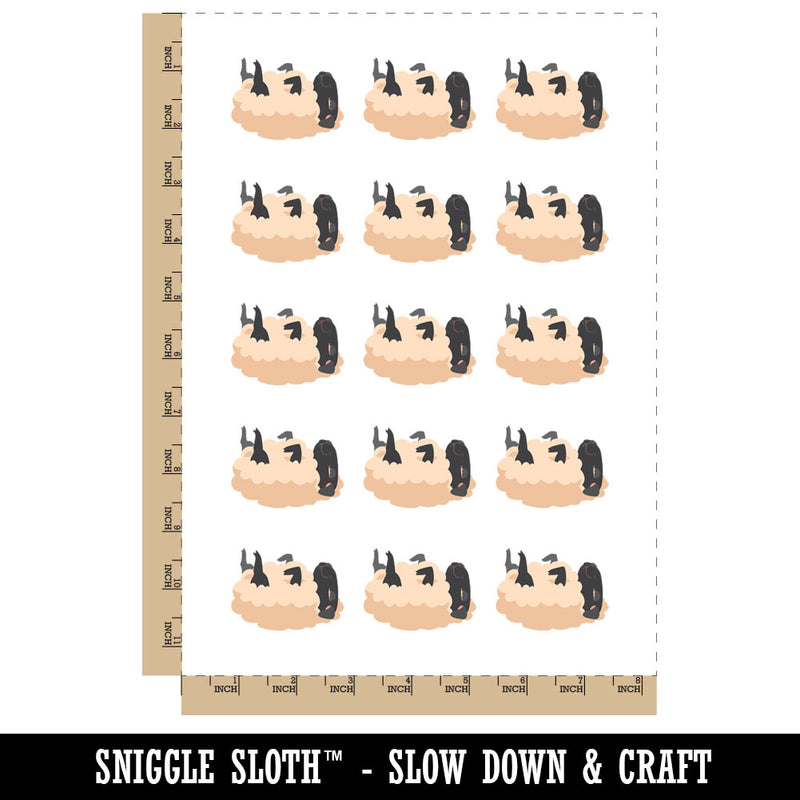 Relaxed Sleeping Lamb Sheep Temporary Tattoo Water Resistant Fake Body Art Set Collection (1 Sheet)