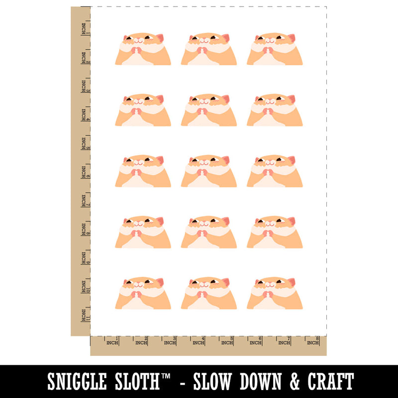 Shy Nervous Peeking Hamster Temporary Tattoo Water Resistant Fake Body Art Set Collection (1 Sheet)