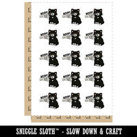 Skeleton Hand Boop Cat Nose Temporary Tattoo Water Resistant Fake Body Art Set Collection (1 Sheet)