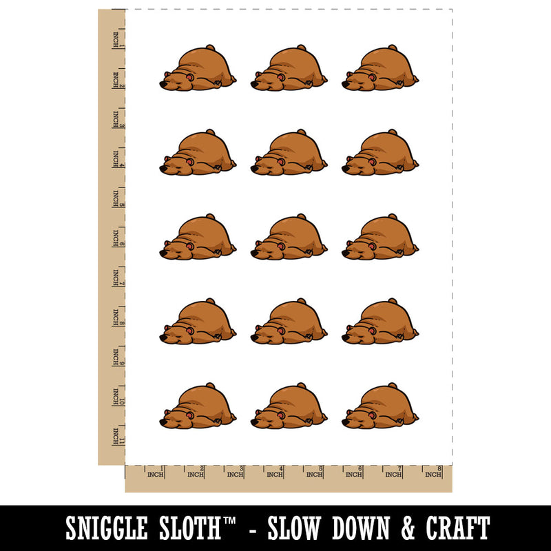 Sleeping Cartoon Bear Temporary Tattoo Water Resistant Fake Body Art Set Collection (1 Sheet)