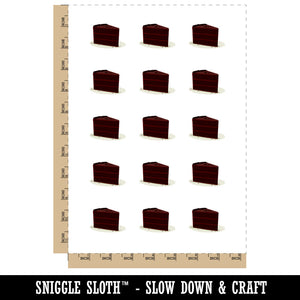 Slice of Decadent Chocolate Devil's Food Cake Temporary Tattoo Water Resistant Fake Body Art Set Collection (1 Sheet)