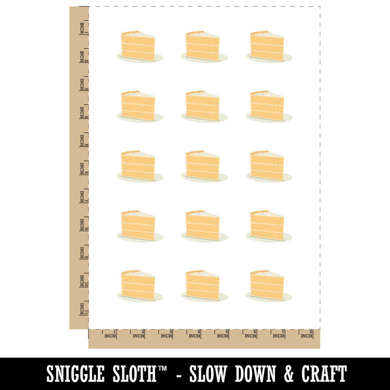 Slice of Yellow Birthday Cake Temporary Tattoo Water Resistant Fake Body Art Set Collection (1 Sheet)