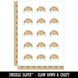 Sloth Hanging From Rainbow Temporary Tattoo Water Resistant Fake Body Art Set Collection (1 Sheet)