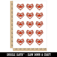Snow Crab Legs Seafood Heart Temporary Tattoo Water Resistant Fake Body Art Set Collection (1 Sheet)