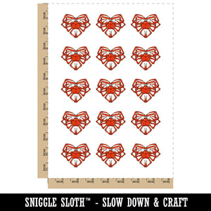 Snow Crab Legs Seafood Heart Temporary Tattoo Water Resistant Fake Body Art Set Collection (1 Sheet)