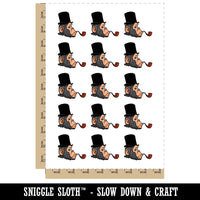 Sophisticated Chimp Ape Monkey Top Hat Pipe Temporary Tattoo Water Resistant Fake Body Art Set Collection (1 Sheet)