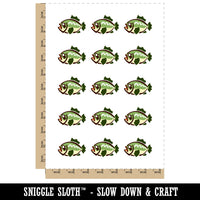 Southwestern Style Tribal Bass Fish Temporary Tattoo Water Resistant Fake Body Art Set Collection (1 Sheet)