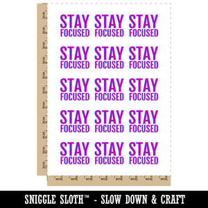 Stay Focused Double Vision Optical Illusion Temporary Tattoo Water Resistant Fake Body Art Set Collection (1 Sheet)