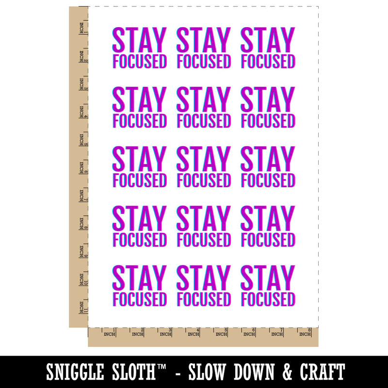 Stay Focused Double Vision Optical Illusion Temporary Tattoo Water Resistant Fake Body Art Set Collection (1 Sheet)