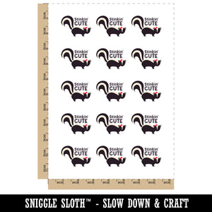 Stinkin Cute Skunk Temporary Tattoo Water Resistant Fake Body Art Set Collection (1 Sheet)