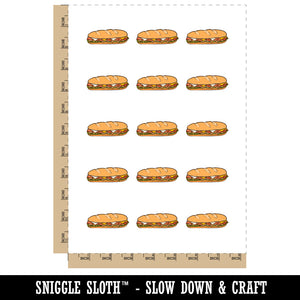 Submarine Sandwich Hoagie Hero Sub Bread Temporary Tattoo Water Resistant Fake Body Art Set Collection (1 Sheet)