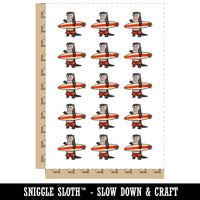 Surfer Otter with Surfboard Shaka Hand Temporary Tattoo Water Resistant Fake Body Art Set Collection (1 Sheet)