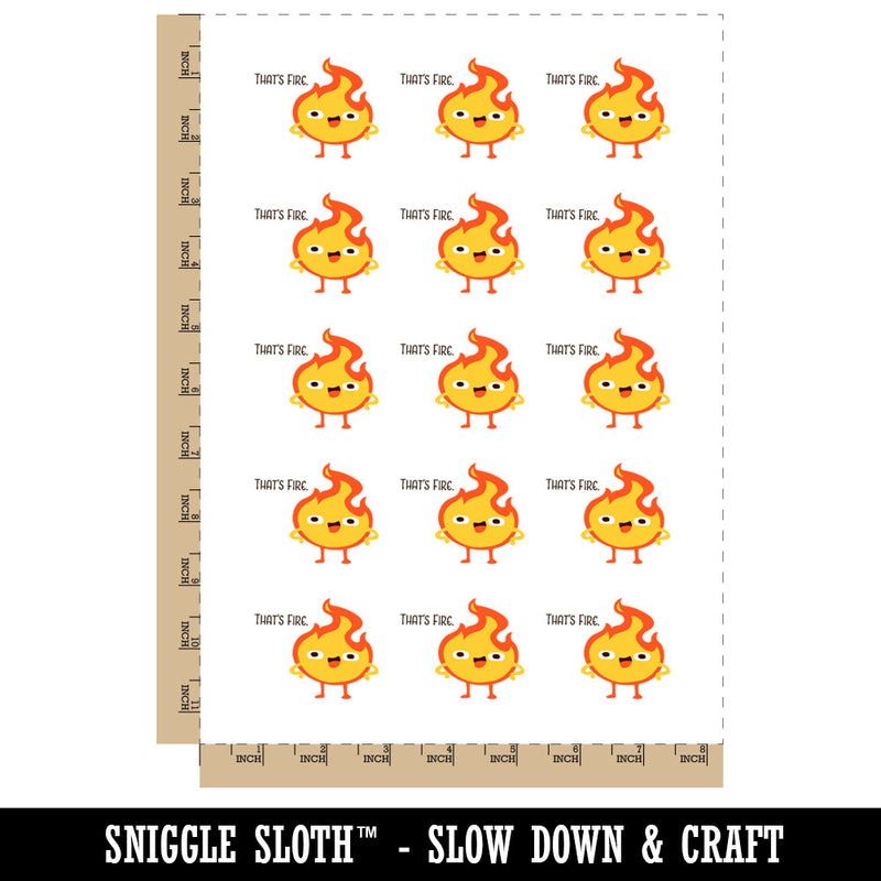 That's Fire Funny Flame Cartoon Compliment Temporary Tattoo Water Resistant Fake Body Art Set Collection (1 Sheet)