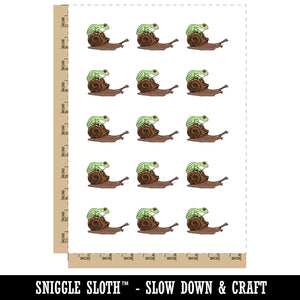 Tree Frog Riding Garden Snail Temporary Tattoo Water Resistant Fake Body Art Set Collection (1 Sheet)