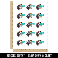 Tucan Do It Encouraging Bird Temporary Tattoo Water Resistant Fake Body Art Set Collection (1 Sheet)
