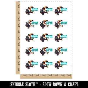 Tucan Do It Encouraging Bird Temporary Tattoo Water Resistant Fake Body Art Set Collection (1 Sheet)