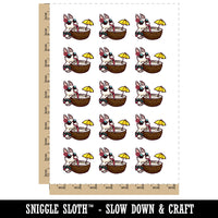 Vacation Bunny Rabbit Drinking Coconut Temporary Tattoo Water Resistant Fake Body Art Set Collection (1 Sheet)