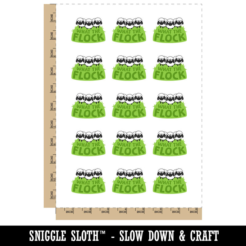 What the Flock Sheep Temporary Tattoo Water Resistant Fake Body Art Set Collection (1 Sheet)