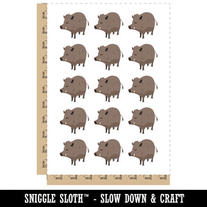 Wild Boar Hog Hairy Pig Temporary Tattoo Water Resistant Fake Body Art Set Collection (1 Sheet)