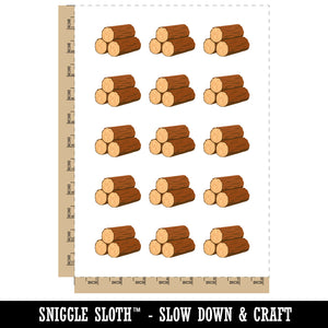 Wood Logs Lumber Pile Trees Temporary Tattoo Water Resistant Fake Body Art Set Collection (1 Sheet)