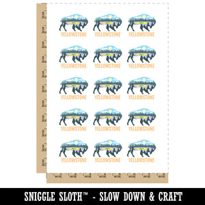 Yellowstone National Park Bison Silhouette Temporary Tattoo Water Resistant Fake Body Art Set Collection (1 Sheet)