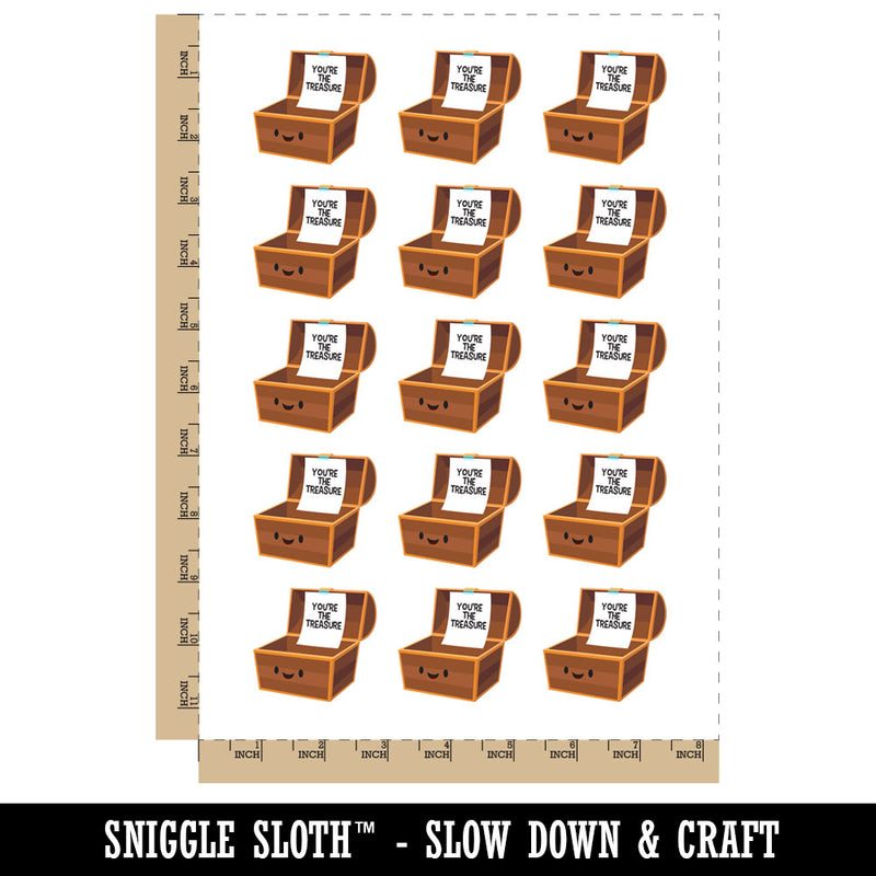 You're the Treasure Chest Funny Compliment Temporary Tattoo Water Resistant Fake Body Art Set Collection (1 Sheet)