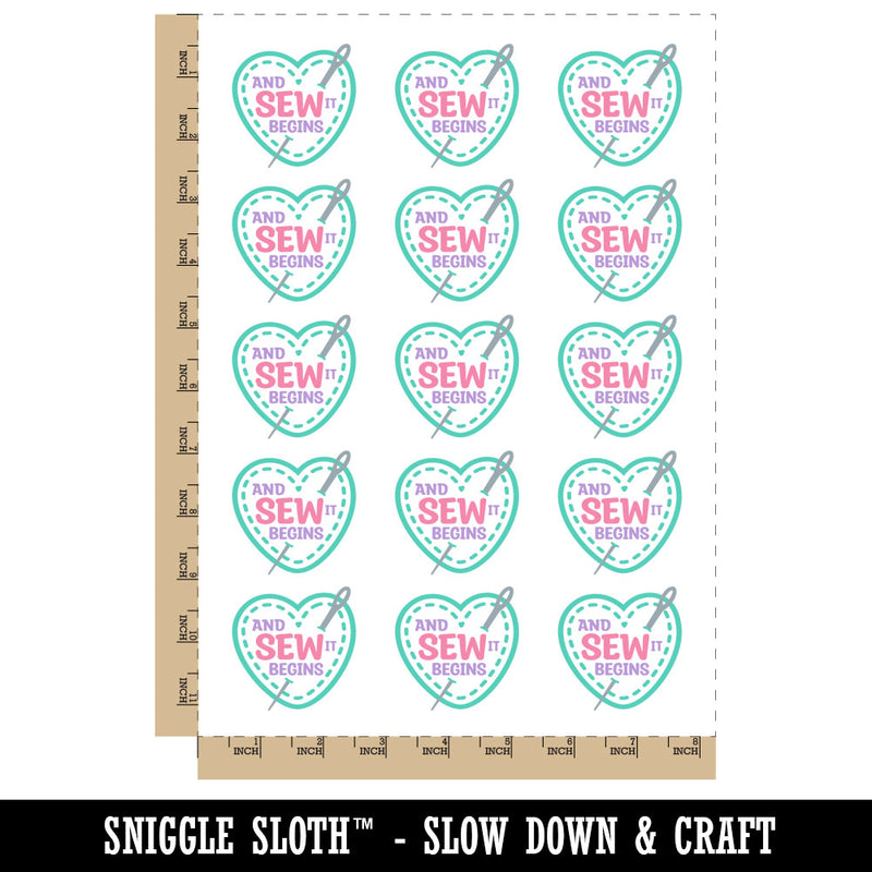 And Sew It Begins Sewing Temporary Tattoo Water Resistant Fake Body Art Set Collection (1 Sheet)