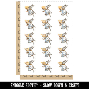 Angelic Angel Girl Praying with Halo Cherub Temporary Tattoo Water Resistant Fake Body Art Set Collection (1 Sheet)