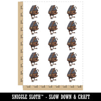 Baba Yaga Witch House Chicken Feet Temporary Tattoo Water Resistant Fake Body Art Set Collection (1 Sheet)