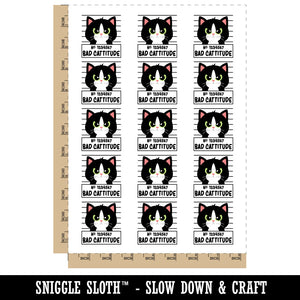 Bad Catitude Cat Temporary Tattoo Water Resistant Fake Body Art Set Collection (1 Sheet)