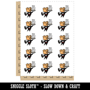 Bone Appetit Cute Cartoon Dog Waiter Temporary Tattoo Water Resistant Fake Body Art Set Collection (1 Sheet)